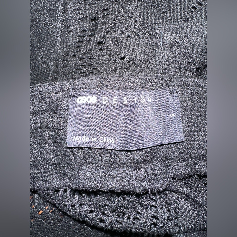 ASOS black crochet pants, elastic waist, side pockets, back pockets, pull on - Picture 5 of 8